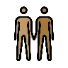 People Holding Hands: Medium Skin Tone, Medium-Dark Skin Tone Emoji 🧑🏽‍🤝‍🧑🏾 image - OpenMoji style