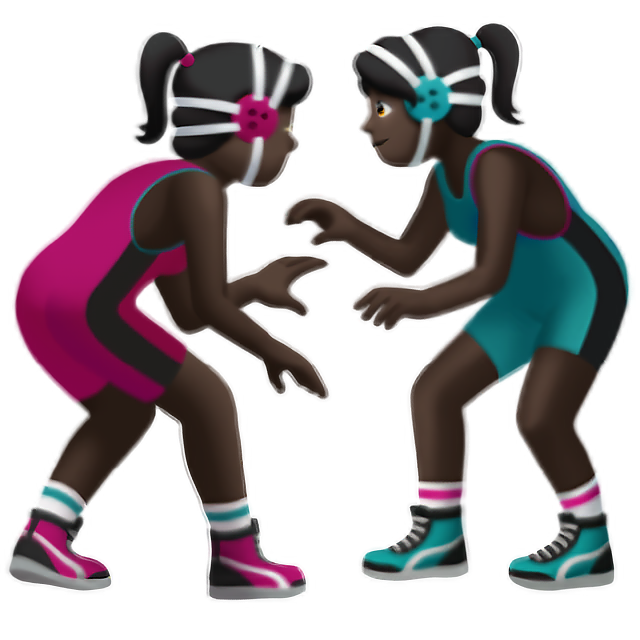 Women Wrestling: Dark Skin Tone