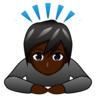 Person Bowing: Dark Skin Tone Emoji 🙇🏿 image - Emojidex style
