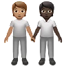 People Holding Hands: Medium Skin Tone, Dark Skin Tone Emoji 🧑🏽‍🤝‍🧑🏿 image - Apple style