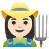 Woman Farmer: Light Skin Tone Emoji 👩🏻‍🌾 image - Google Noto Color style