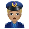 Police Officer: Medium-Light Skin Tone Emoji 👮🏼 image - Huawei Harmony OS style