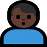 Man Pouting: Dark Skin Tone Emoji 🙎🏿‍♂️ image - Microsoft Windows 10 Segoe UI Emoji style