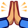 Folded Hands: Medium Skin Tone Emoji 🙏🏽 image - Emojidex style