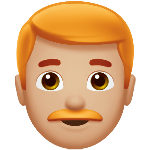 Man: Medium-Light Skin Tone, Red Hair