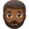 Man: Medium-Dark Skin Tone, Beard Emoji 🧔🏾‍♂️ image - WhatsApp style