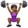 Woman Lifting Weights: Medium-Dark Skin Tone Emoji 🏋🏾‍♀️ image - WhatsApp style