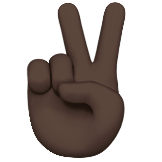 Victory Hand: Dark Skin Tone