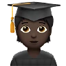Student: Dark Skin Tone Emoji 🧑🏿‍🎓 image - Apple style