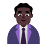 Man Office Worker: Dark Skin Tone Emoji 👨🏿‍💼 image - Microsoft Classic 2D style