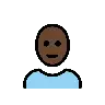 Woman: Dark Skin Tone, Bald Emoji 👩🏿‍🦲 image - OpenMoji style