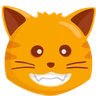 오픈 입으로 웃는 고양이 얼굴 Emoji 😺 image - Facebook Messenger (2016) style