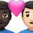 Couple With Heart: Man, Man, Dark Skin Tone, Light Skin Tone