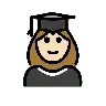 Woman Student: Light Skin Tone Emoji 👩🏻‍🎓 image - OpenMoji style