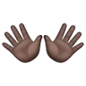 Open Hands: Dark Skin Tone Emoji 👐🏿 image - Samsung style