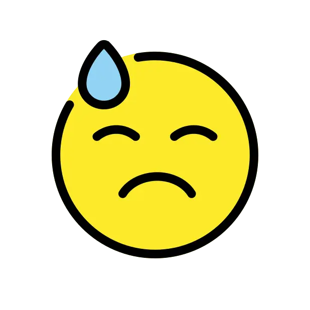 Downcast Face With Sweat