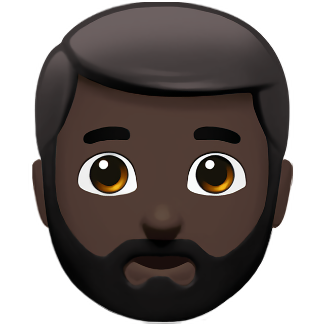 Man: Dark Skin Tone, Beard