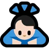 Person Bowing: Light Skin Tone Emoji 🙇🏻 image - Microsoft Windows 10 Segoe UI Emoji style