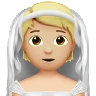Person With Veil: Medium-Light Skin Tone Emoji 👰🏼 image - Apple style