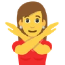 Woman Gesturing No Emoji 🙅‍♀️ image - Skype style
