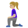 Woman Kneeling: Medium-Light Skin Tone Emoji 🧎🏼‍♀️ image - Google Noto Color style