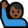 Man Raising Hand: Medium-Dark Skin Tone Emoji 🙋🏾‍♂️ image - Microsoft Windows 10 Segoe UI Emoji style