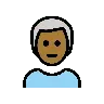 Man: Medium-Dark Skin Tone, White Hair Emoji 👨🏾‍🦳 image - OpenMoji style