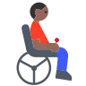 Man In Motorized Wheelchair: Medium-Dark Skin Tone Emoji 👨🏾‍🦼 image - Tossface style