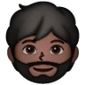 Person: Dark Skin Tone, Beard Emoji 🧔🏿 image - Samsung style