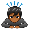 Person Bowing: Medium-Dark Skin Tone Emoji 🙇🏾 image - Emojidex style