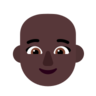 Woman: Dark Skin Tone, Bald Emoji 👩🏿‍🦲 image - Microsoft Classic 2D style