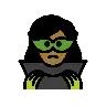 Woman Supervillain: Medium-Dark Skin Tone Emoji 🦹🏾‍♀️ image - OpenMoji style