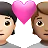 Couple With Heart: Person, Person, Light Skin Tone, Medium Skin Tone