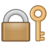 열쇠가있는 닫힌 자물쇠