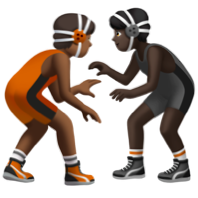 People Wrestling: Medium-Dark Skin Tone, Dark Skin Tone