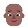 Person: Medium-Dark Skin Tone, Bald Emoji 🧑🏾‍🦲 image - Microsoft Classic 2D style