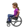 Woman In Manual Wheelchair: Medium Skin Tone Emoji 👩🏽‍🦽 image - Apple style