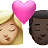 Kiss: Woman, Man, Medium-Light Skin Tone, Dark Skin Tone