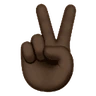 Victory Hand: Dark Skin Tone Emoji ✌🏿 image - Huawei Harmony OS style