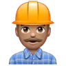 Man Construction Worker: Medium Skin Tone Emoji 👷🏽‍♂️ image - WhatsApp style