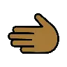 Leftwards Hand: Medium-Dark Skin Tone Emoji 🫲🏾 image - OpenMoji style