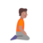 Person Kneeling Facing Right: Medium Skin Tone