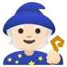 Mage: Light Skin Tone Emoji 🧙🏻 image - Google Noto Color style