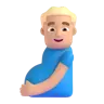 Pregnant Man: Medium-Light Skin Tone Emoji 🫃🏼 image - Microsoft 3D Fluent style