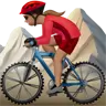 Woman Mountain Biking: Medium Skin Tone Emoji 🚵🏽‍♀️ image - Apple style