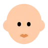 Woman: Light Skin Tone, Bald Emoji 👩🏻‍🦲 image - Tossface style