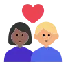 Couple With Heart: Woman, Man, Medium-Dark Skin Tone, Medium-Light Skin Tone Emoji 👩🏾‍❤️‍👨🏼 image - Tossface style