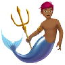 Merman: Medium-Dark Skin Tone Emoji 🧜🏾‍♂️ image - Apple style