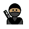 Ninja: Medium Skin Tone Emoji 🥷🏽 image - OpenMoji style
