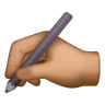 Writing Hand: Medium Skin Tone Emoji ✍🏽 image - Samsung style